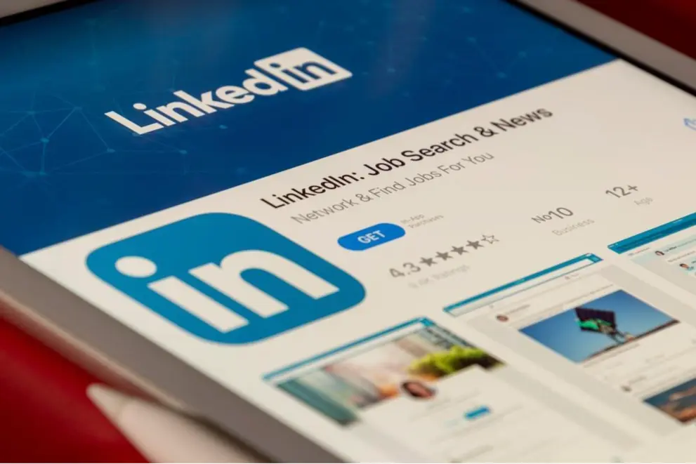 image of linkedin app on mobile device