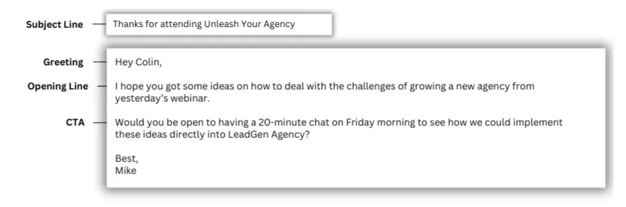 Follow up email tips template.