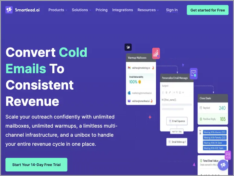 Smartlead homepage