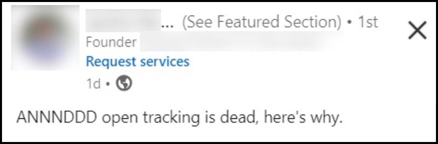 Open tracking comment.