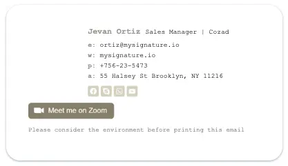 Simple and professional signature example