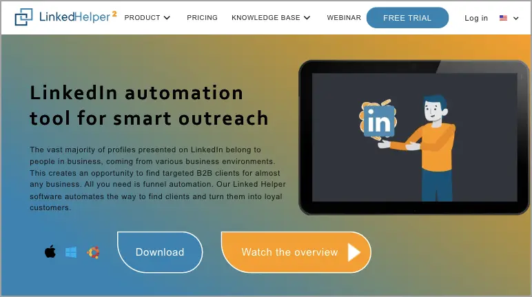 A screenshot of LinkedIn Helper's website