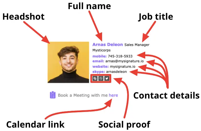 Cold Email Signature sample