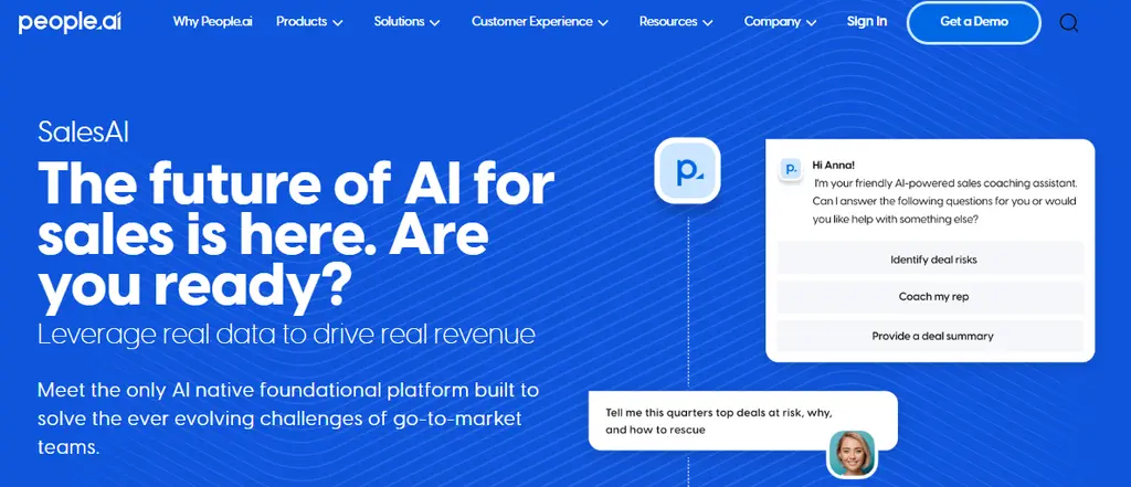 people.ai salesai tool homepage