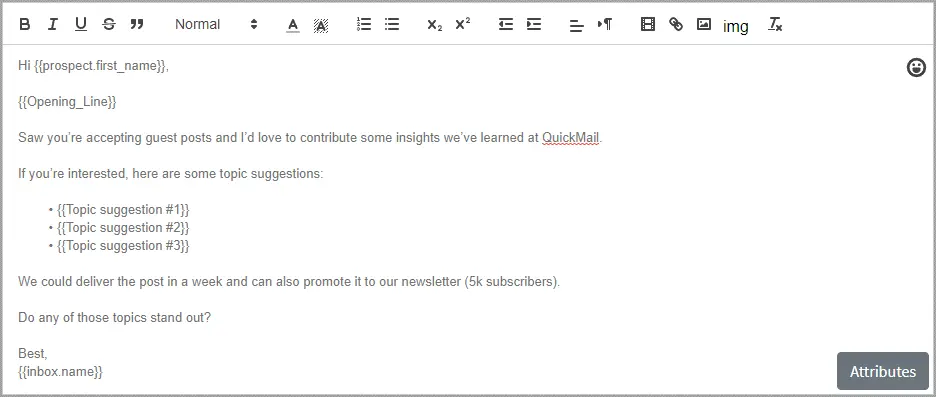 final email template sample