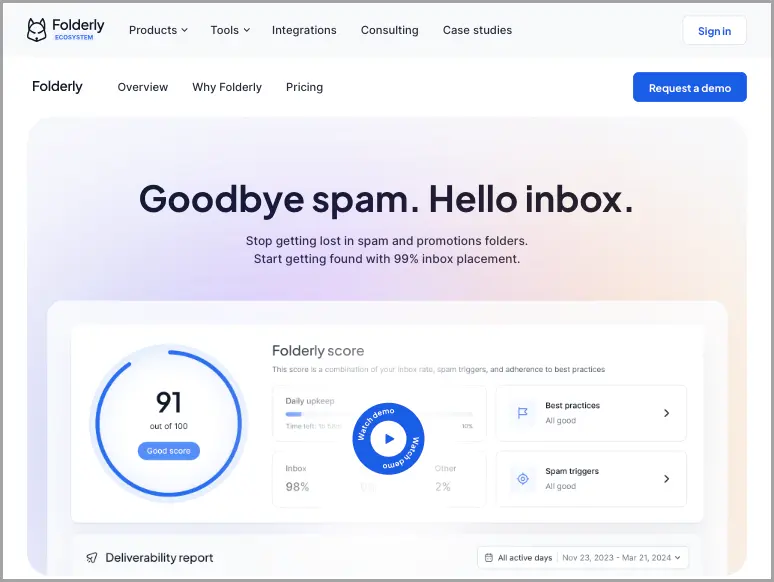 Folderly homepage