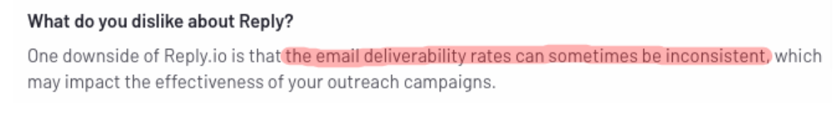 Reply.io deliverability issues.