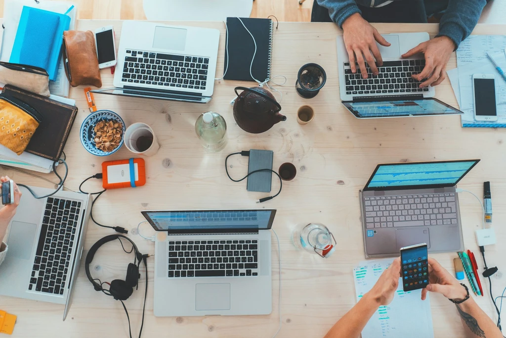 People working on their laptops.