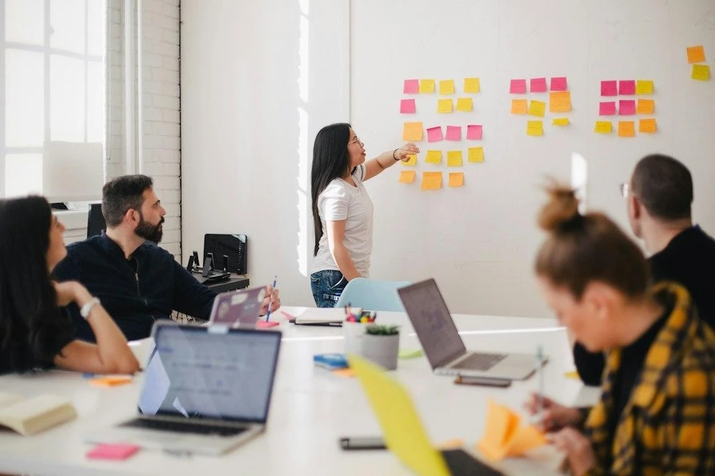 People making strategy in a meeting
