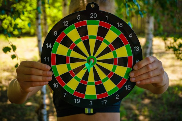 Dart hits the target