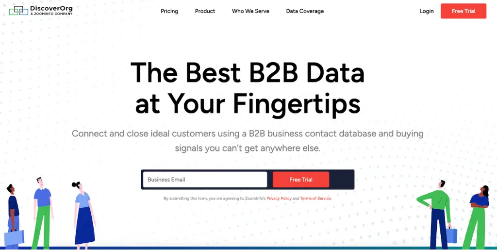 DiscoverOrg homepage
