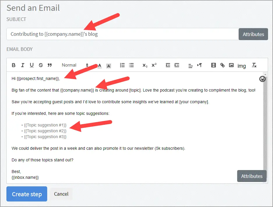 Guest post custom email