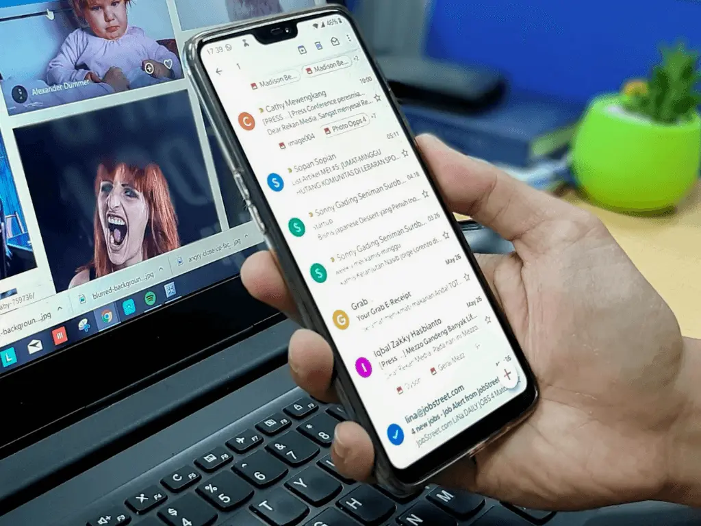 Sending emails through a phone